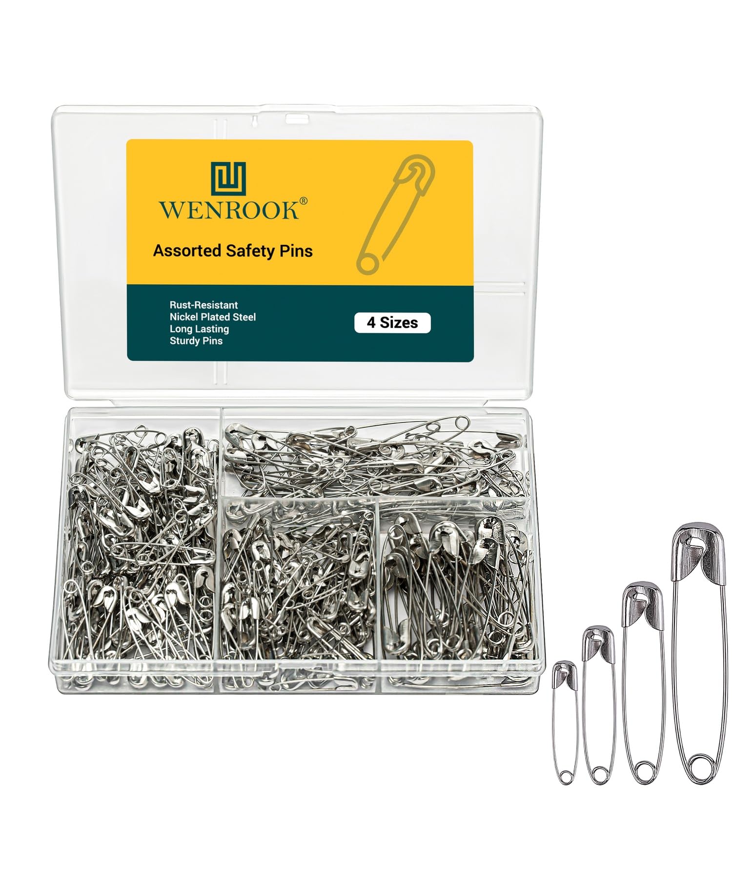 Amazon.com: Wenrook 300 Pack Safety Pins Assorted, 4 Different